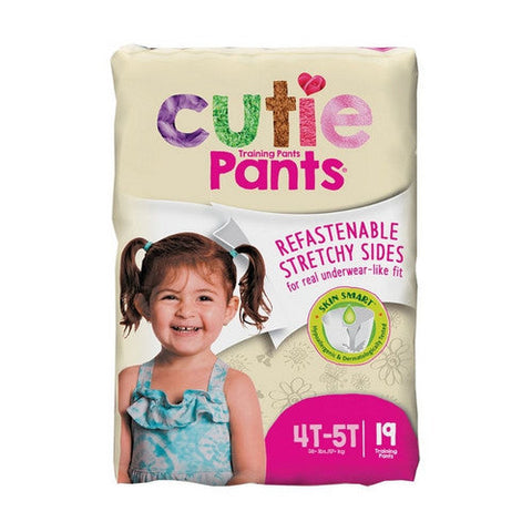 First Quality, Female Toddler Training Pants Cutie Pants Pull On with Tear Away Seams 4T to 5T Disposable Heavy Abs, Case Of 4 First Quality