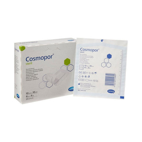 Hartmann Usa Inc, Adhesive Dressing Cosmopor  4 X 4 Inch NonWoven Square White Sterile, Box Of 25 Hartmann Usa Inc