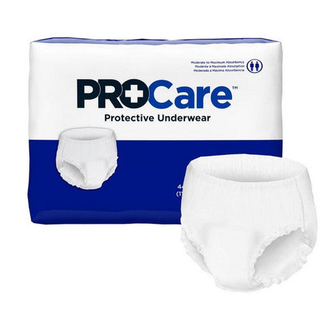 First Quality, Unisex Adult Absorbent Underwear ProCare Pull On with Tear Away Seams Large Disposable Moderate Abso, Case Of 4 First Quality