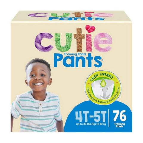 First Quality, Male Toddler Training Pants Cutie Pants Pull On with Tear Away Seams 4T to 5T Disposable Heavy Absor, Count of 76 First Quality