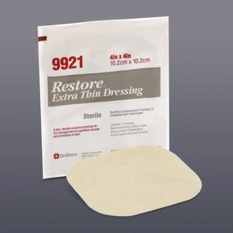 Hollister, Hydrocolloid Dressing Restore Extra Thin 4 X 4 Inch Square Sterile, 1 Each Hollister