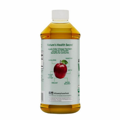 Country Farms, Organic Apple Cider Vinegar With Ginger Cayenne And Maple, 16 Oz