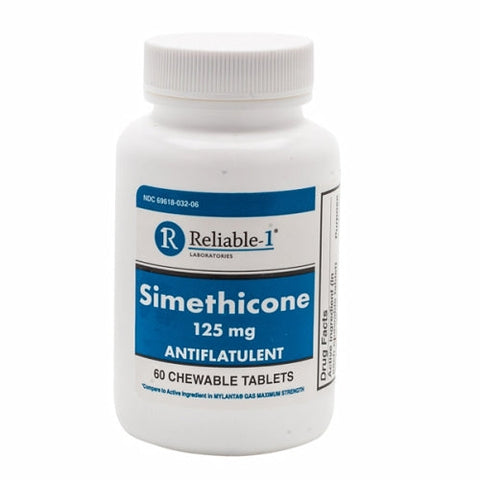 Reliable1, Simethicone, 125mg, 60 Tabs Reliable1