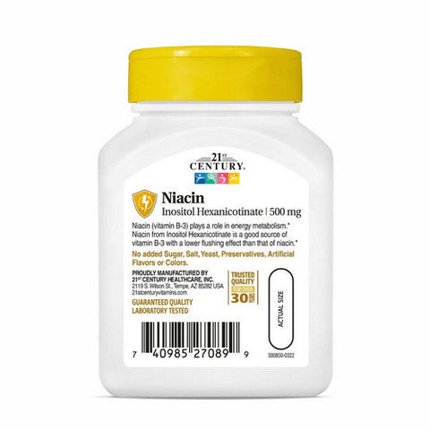 21st Century, Niacin Flush Free, 500 Mg, 110 Caps 21st Century