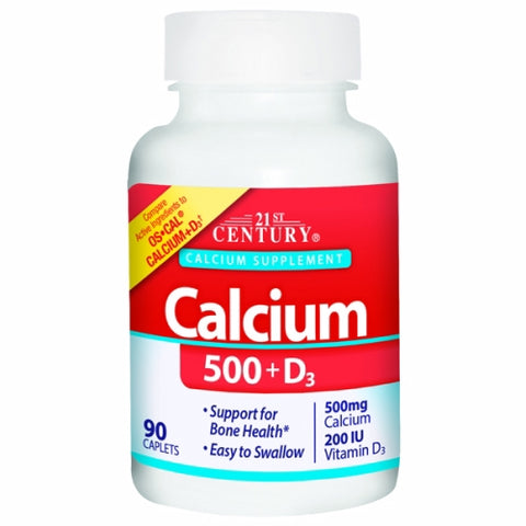 21st Century, Calcium Plus Vitamin D3, 500mg, 90 Tabs 21st Century