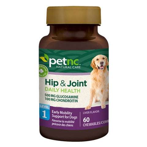 Pet NC, Hip & Joint for Dogs, 500 mg/1000 mg, Level 1 60 Count Pet NC