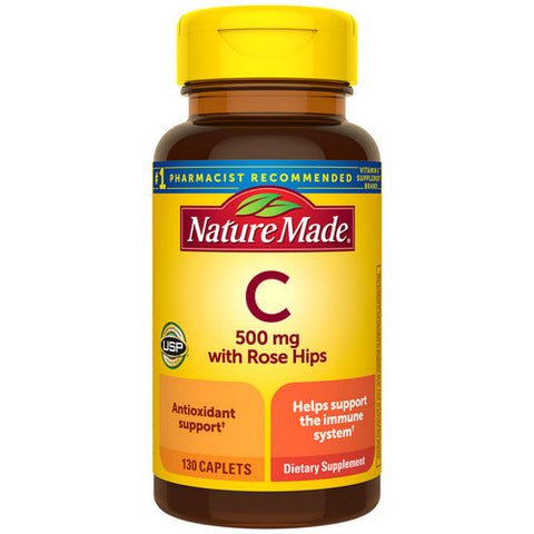 Nature Made, Vitamin C with Rose Hips, 500mg, 130 Tabs Nature Made