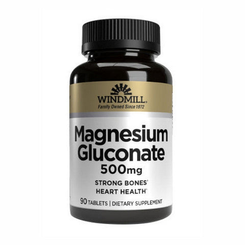Windmill Health, Magnesium Gluconate, 500 mg, 90 Tabs Windmill Health