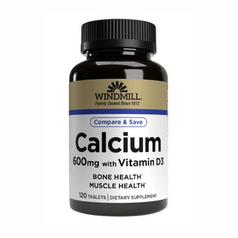Windmill Health, Calcium With Vitamin D3, 600 Mg, 120 Tabs Windmill Health