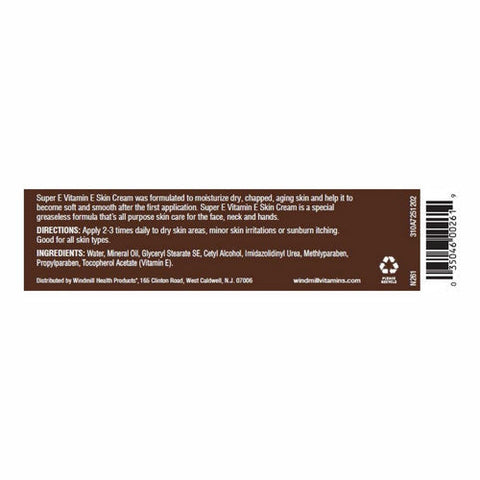 Windmill Health, Moisturizing Vitamin E Skin Cream, 120 Tabs Windmill Health