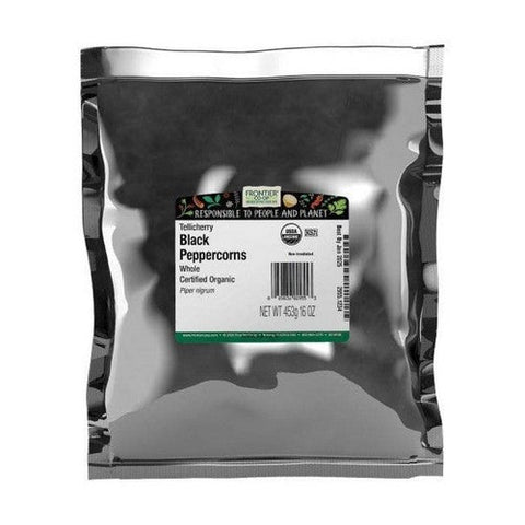 Frontier Coop, Organic Whole Black Peppercorns Tellicherry, 16 Oz Frontier Coop