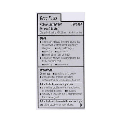 Major Pharmaceuticals, Banophen Diphenhydramine HCI, 25 Mg, 100 Tabs Major Pharmaceuticals