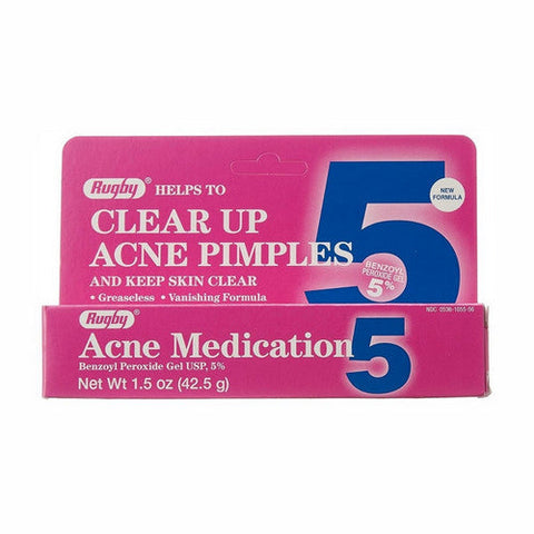 Rugby, Benzoyl Peroxide Gel 5%, 1.5 Oz Rugby