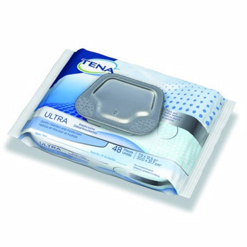 Tena, Rinse-Free Bath Wipe Ultra Soft, Count of 48 Tena