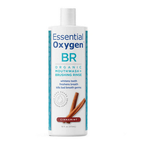 Essential Oxygen, Br Organic Mouthwash Plus Brushing Rinse Cinnamint, 16 Oz
