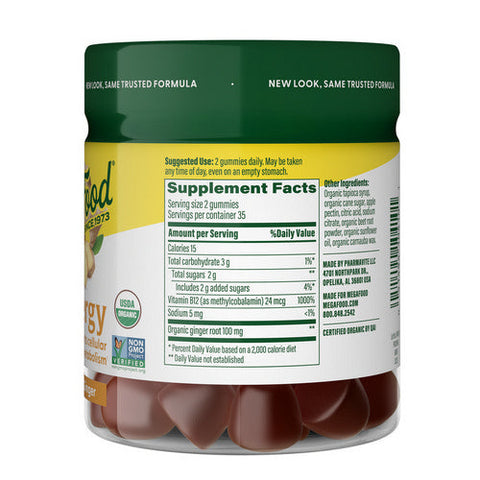 MegaFood, B12 Energy, Ginger, 70 Gummies MegaFood