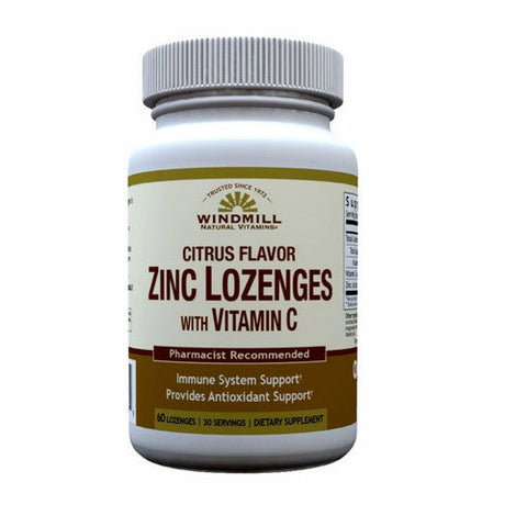 Windmill Health, Zinc Lozenges With Vitamin C Citrus Flavor, 60 Count Windmill Health