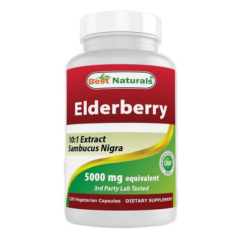 Best Naturals, Elderberry, 5000mg, 120 Veg Caps Best Naturals