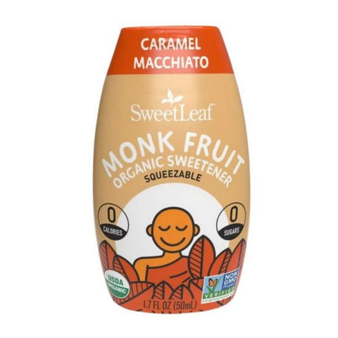Sweetleaf Stevia, Monk Fruit Organic Sweetener Concentrate, Caramel Macchiato 1.7 Oz Sweetleaf Stevia