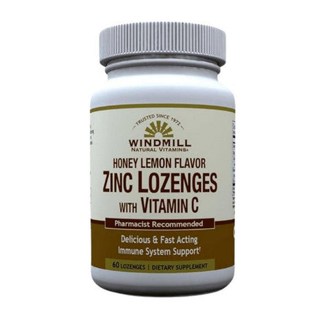 Windmill Health, Zinc Lozenges with Vitamin C Honey Lemon, 60 Lozenges Windmill Health