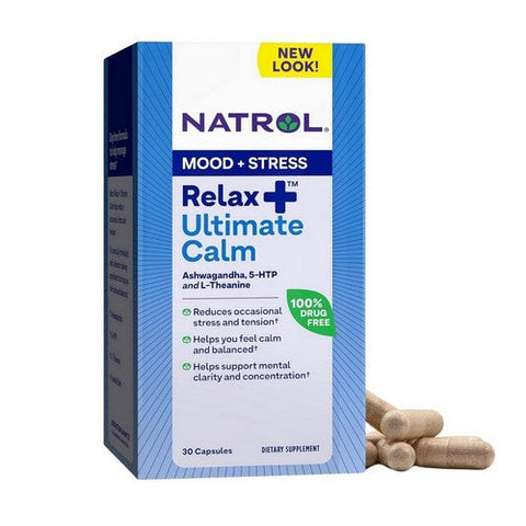 Natrol, Relax Plus Ultimate Calm Stress Relief, 30 Caps Natrol