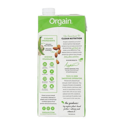 Orgain, Organic Protein Almond Milk Unsweetened Vanilla, 32 Oz(Case Of 6) Orgain