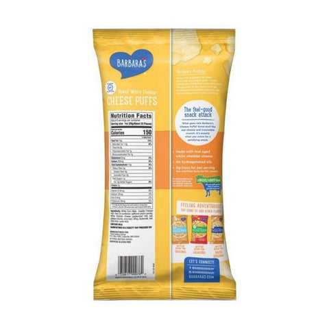Barbara's, Baked Cheese Puffs All Natural Gluten Free White Cheddar, 5.5 Oz(Case Of 12) Barbara's