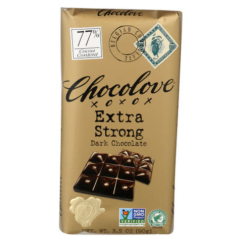 Chocolove, Dark Chocolate Bar Extra Strong, 3.2 Oz(Case Of 12) Chocolove