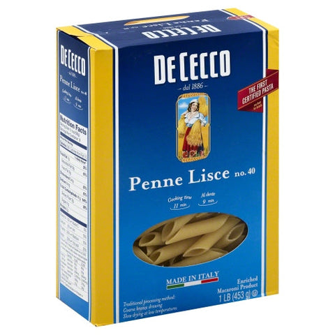 De Cecco, Penne Lisce Pasta, 16 Oz(Case Of 12) De Cecco