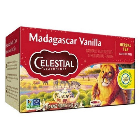 Celestial Seasonings, Red Tea Caffeine Free Madagascar Vanilla, 20 Bags(Case Of 6) Celestial Seasonings