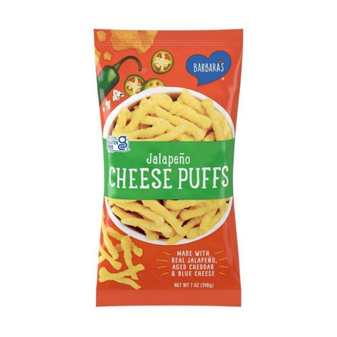 Barbara's, Baked Jalapeno Cheese Puffs Gluten Free, 7 Oz(Case Of 12) Barbara's
