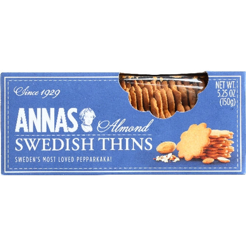 Cookie Thin Almond Case of 12 X 5.25 Oz by Annas