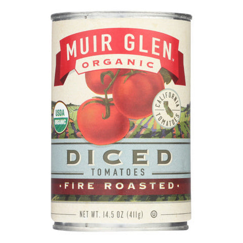 Muir Glen, Fire Roasted Diced Tomatoes  Tomatoes, Case of 12 X 14.5 Oz Muir Glen