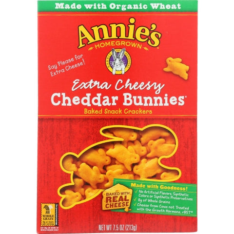 Annie's Homegrown, Organic Extra Cheesy Cheddar Bunnies, 7.5 Oz(Case Of 12) Annie's Homegrown