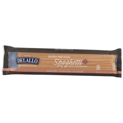 Delallo, Gluten Free Pasta Whole Grain Rice Spaghetti, 12 Oz(Case Of 12) Delallo