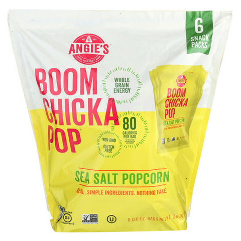 Angie's, Boomchickapop Sea Salt Popcorn Snack Pack, 3.6 Oz(Case Of 4) Angie's