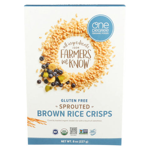One Degree, Sprouted Brown Rice Crisps, 8 Oz(Case Of 6) One Degree