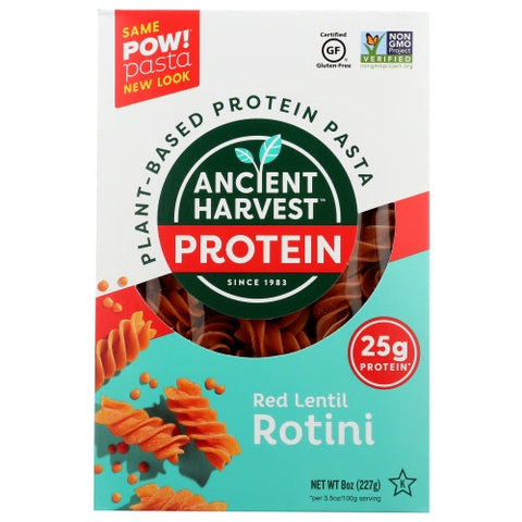Ancient Harvest, Gluten Free Red Lentil Rotini Protein Pasta, 8 Oz(Case Of 6) Ancient Harvest