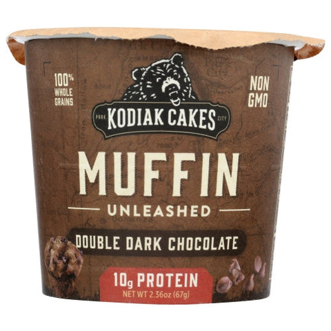 Kodiak Cakes, Muffin Power Cup Double Dark Chocolate, Case of 12 X 2.36 Oz Kodiak Cakes