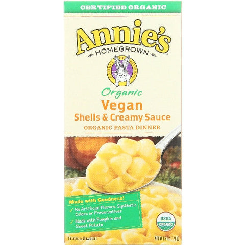 Annie's Homegrown, Pasta Shells Crmy Sce Org, Case of 12 X 6 Oz Annie's Homegrown