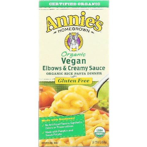 Annie's Homegrown, Organic Vegan Elbows And Creamy Pasta Sauce, 6 Oz(Case Of 12) Annie's Homegrown