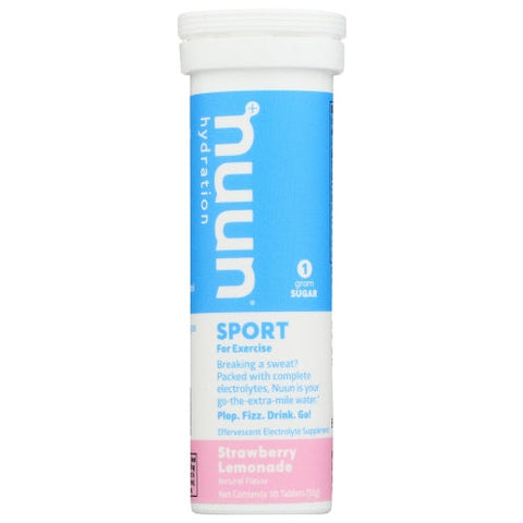 Nuun, Sport Strwbry Lemonade, Case of 8 X 10 TB Nuun