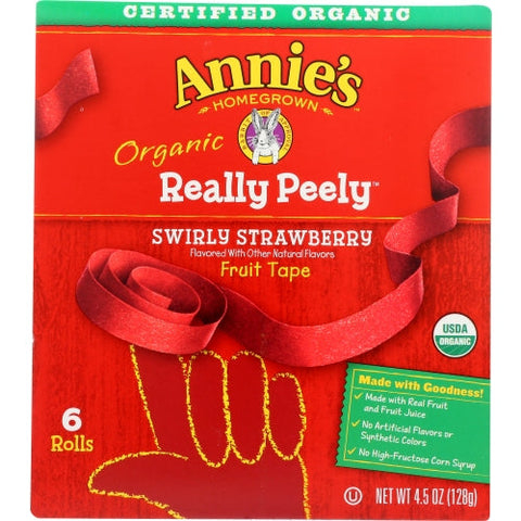 Annie's Homegrown, Organic Fruit Tape Swirly Strawberry, 4.5 Oz(Case Of 8) Annie's Homegrown