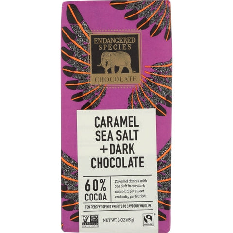 Endangered Species, Choc Drk Crml Seaslt Eagl, Case of 12 X 3 Oz Endangered Species