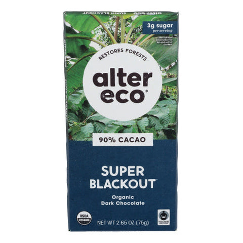 Alter Eco, Super Blackout Organic Chocolate Bar, 2.65 Oz(Case Of 12) Alter Eco