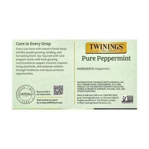 Twinings Tea, Tea Pure Peppermint, 50 Bags(Case Of 6) Twinings Tea