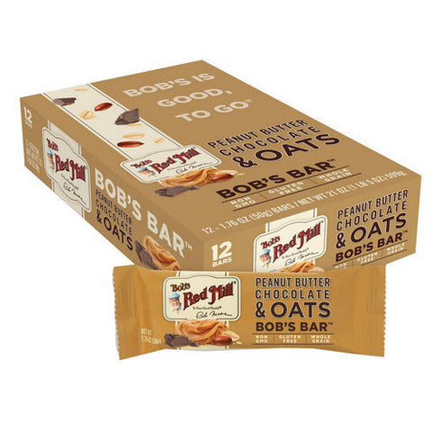 Bobs Red Mill, Peanut Butter Chocolate & Oats Bob's Bar, 1.76 Oz(Case Of 12) Bobs Red Mill