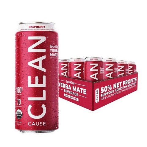 Clean Cause, Yerba Mate Raspberry, 16 Oz(Case Of 12) Clean Cause