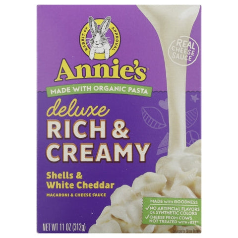 Annie's Homegrown, Deluxe Rich And Creamy Shells And White Cheddar, 11 Oz(Case Of 12) Annie's Homegrown