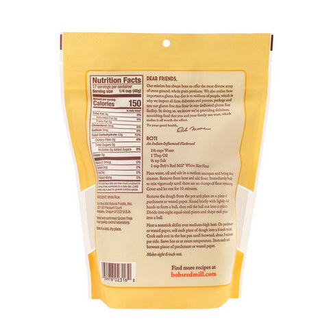 Bobs Red Mill, White Rice Flour, 24 Oz(Case Of 4) Bobs Red Mill